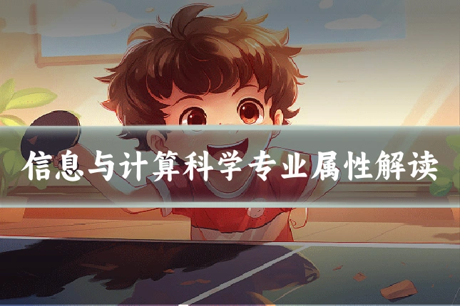 信息与计算科学专业属性解读