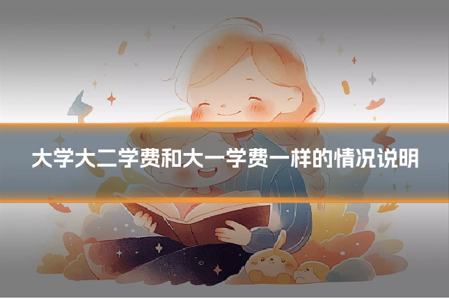 大学大二学费和大一学费一样的情况说明