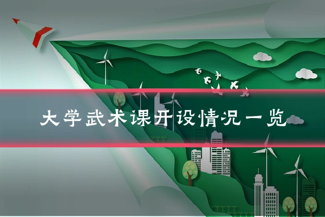 大学武术课开设情况一览