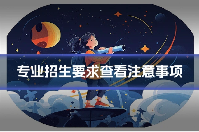 专业招生要求查看注意事项