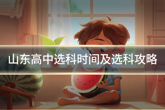 山东高中选科时间及选科攻略