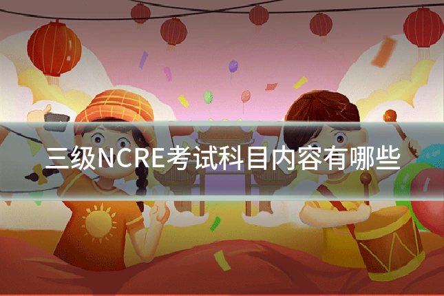 三级NCRE考试科目内容有哪些