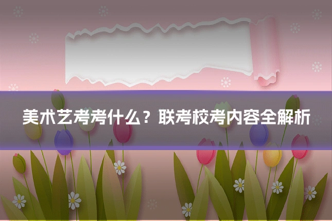 美术艺考考什么?联考校考内容全解析