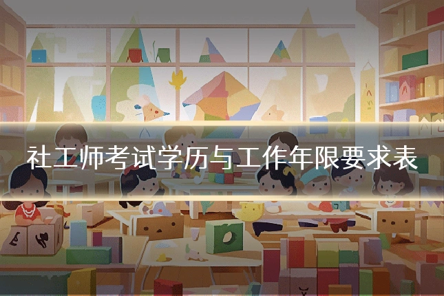 社工师考试学历与工作年限要求表