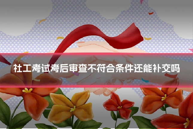 社工考试考后审查不符合条件还能补交吗