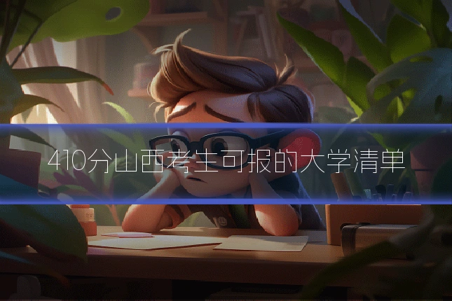 410分山西考生可报的大学清单