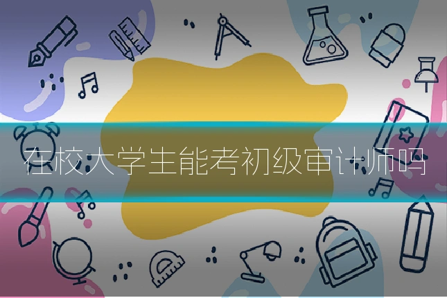 在校大学生能考初级审计师吗
