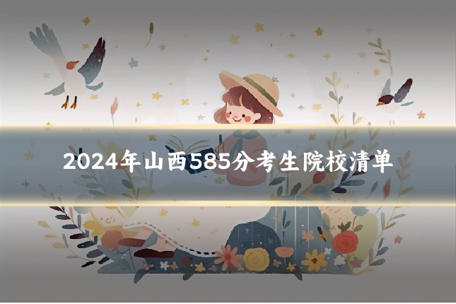 2024年山西585分考生院校清单