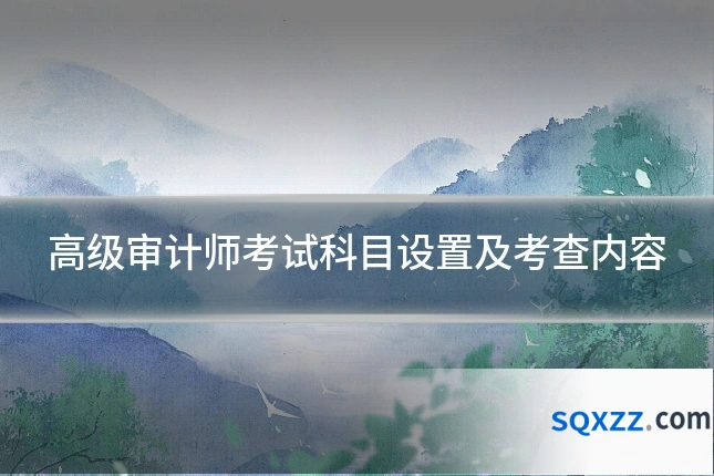 高级审计师考试科目设置及考查内容