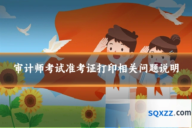 审计师考试准考证打印相关问题说明
