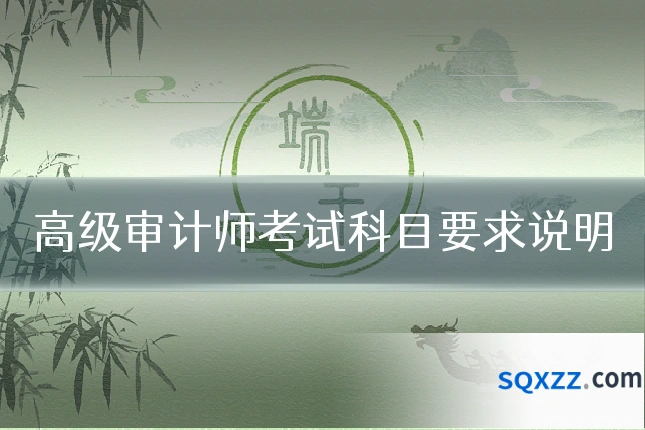 高级审计师考试科目要求说明