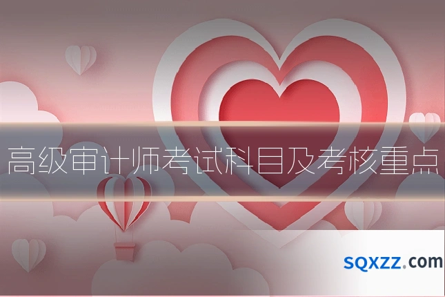 高级审计师考试科目及考核重点