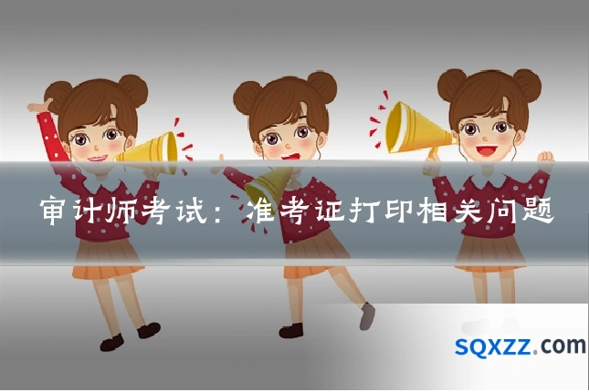 审计师考试:准考证打印相关问题