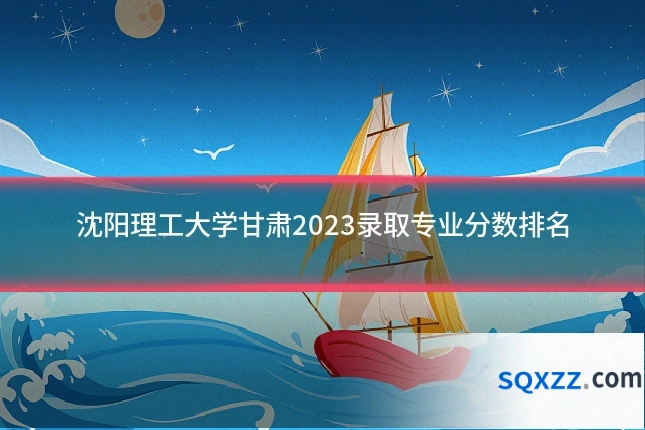 沈阳理工大学甘肃2023录取专业分数排名