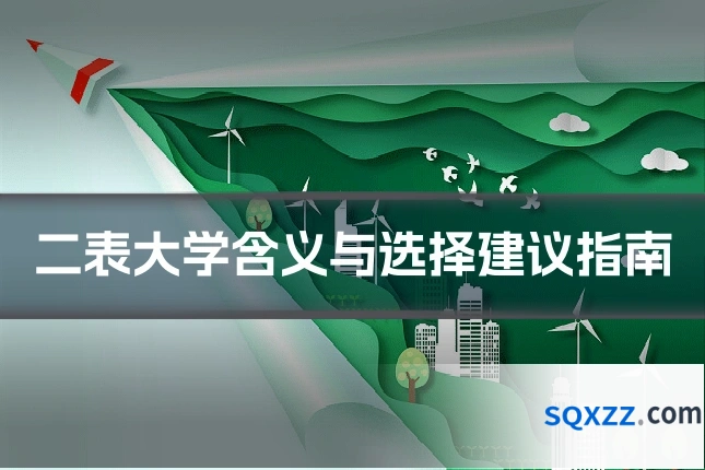 二表大学含义与选择建议指南
