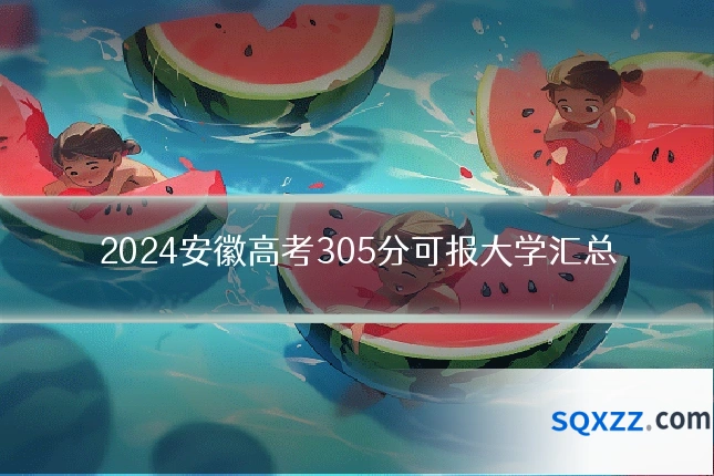 2024安徽高考305分可报大学汇总