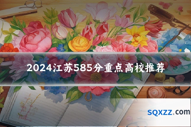 2024江苏585分重点高校推荐