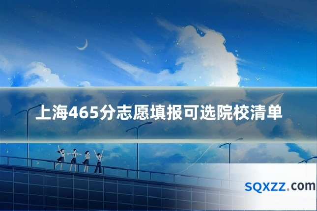 上海465分志愿填报可选院校清单