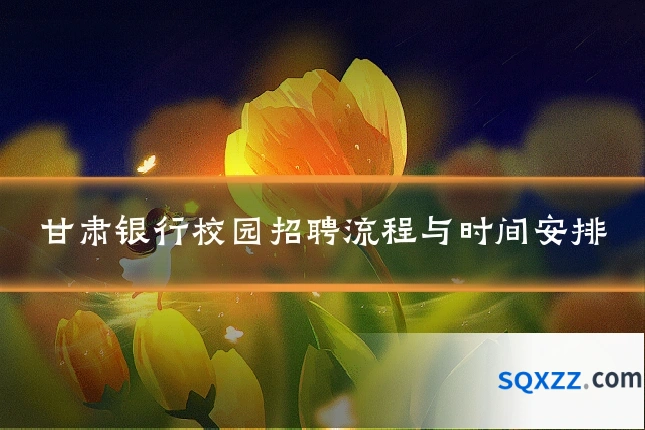 甘肃银行校园招聘流程与时间安排