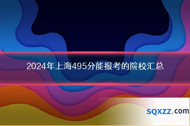 2024年上海495分能报考的院校汇总