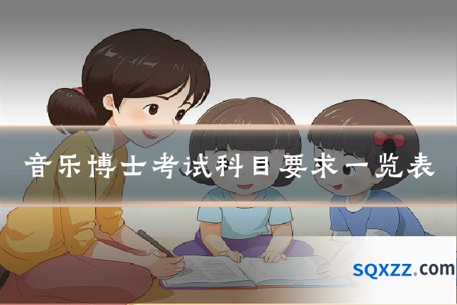 音乐博士考试科目要求一览表