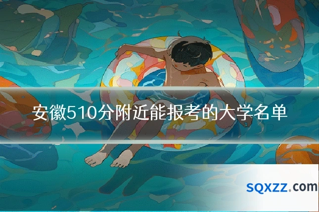安徽510分附近能报考的大学名单