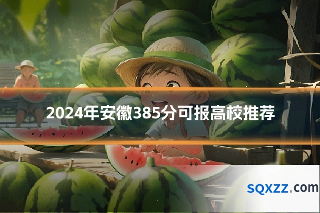 2024年安徽385分可报高校推荐
