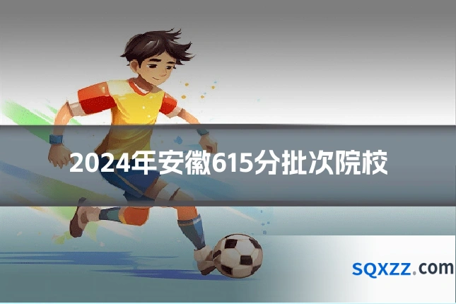 2024年安徽615分批次院校