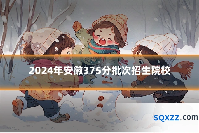 2024年安徽375分批次招生院校