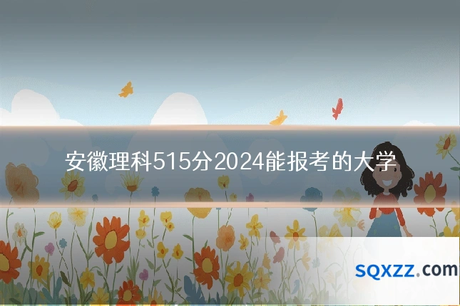 安徽理科515分2024能报考的大学