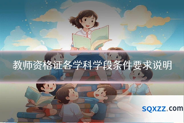 教师资格证各学科学段条件要求说明