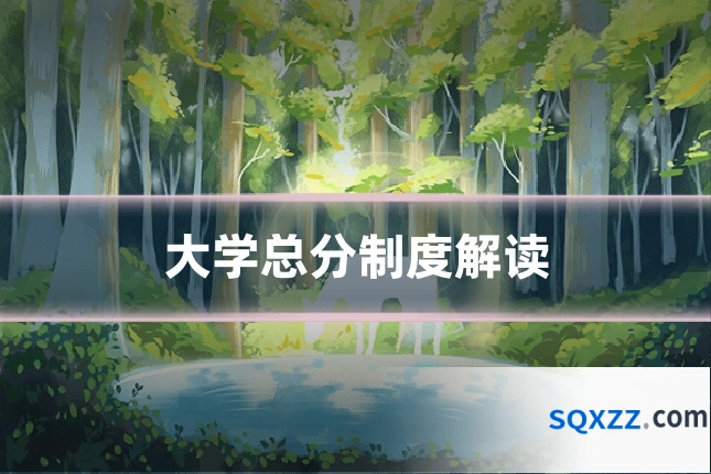大学总分制度解读