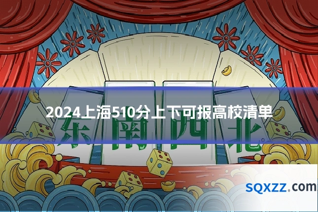 2024上海510分上下可报高校清单