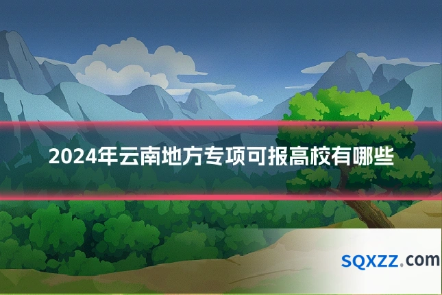 2024年云南地方专项可报高校有哪些