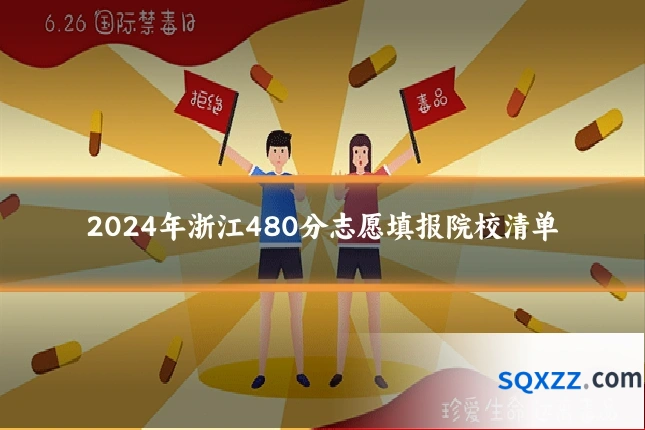 2024年浙江480分志愿填报院校清单