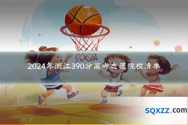 2024年浙江390分高考志愿院校清单