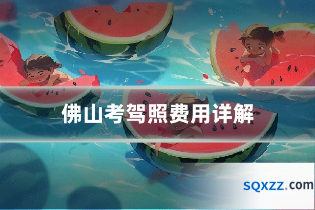 佛山考驾照费用详解