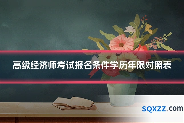 高级经济师考试报名条件学历年限对照表