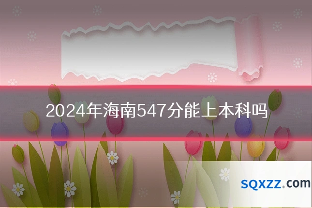 2024年海南547分能上本科吗