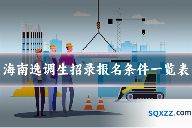 海南选调生招录报名条件一览表