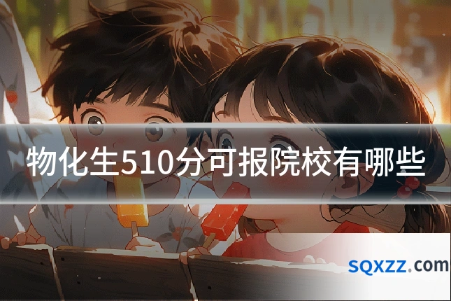 物化生510分可报院校有哪些