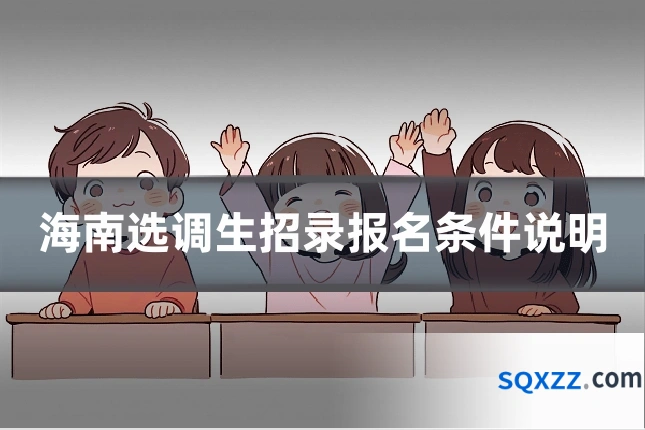 海南选调生招录报名条件说明