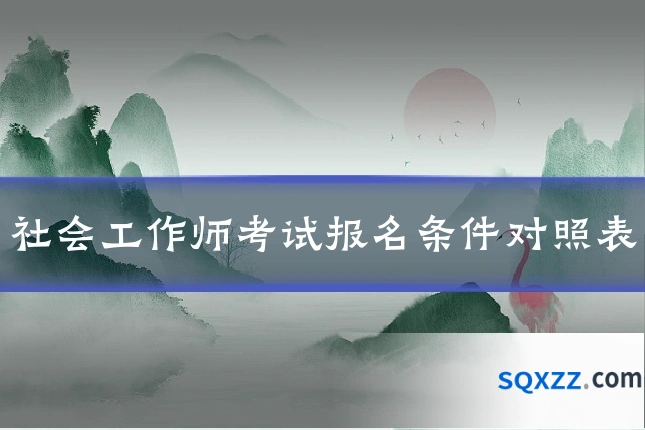 社会工作师考试报名条件对照表