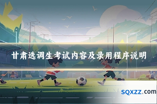 甘肃选调生考试内容及录用程序说明
