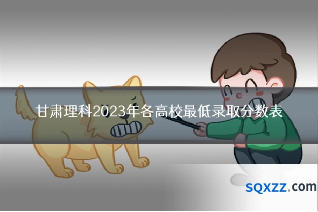 甘肃理科2023年各高校最低录取分数表