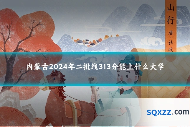 内蒙古2024年二批线313分能上什么大学