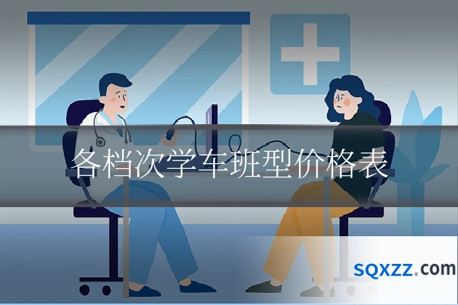 各档次学车班型价格表