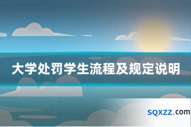 大学处罚学生流程及规定说明