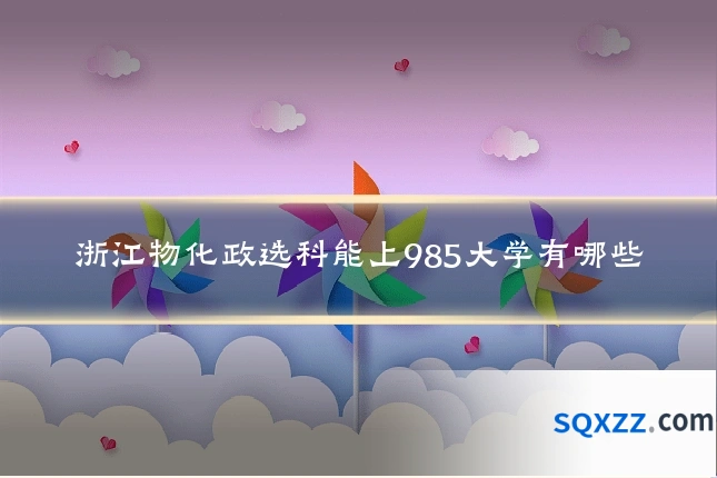 浙江物化政选科能上985大学有哪些