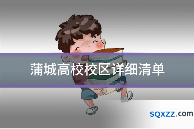 蒲城高校校区详细清单